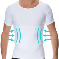 SKU Ventre Plat|T-Shirts-T-Shirt Compression Ferme Blanc