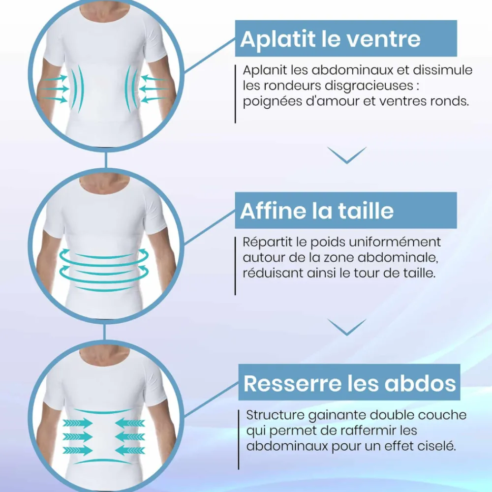 SKU Ventre Plat|T-Shirts-T-Shirt Compression Ferme Blanc