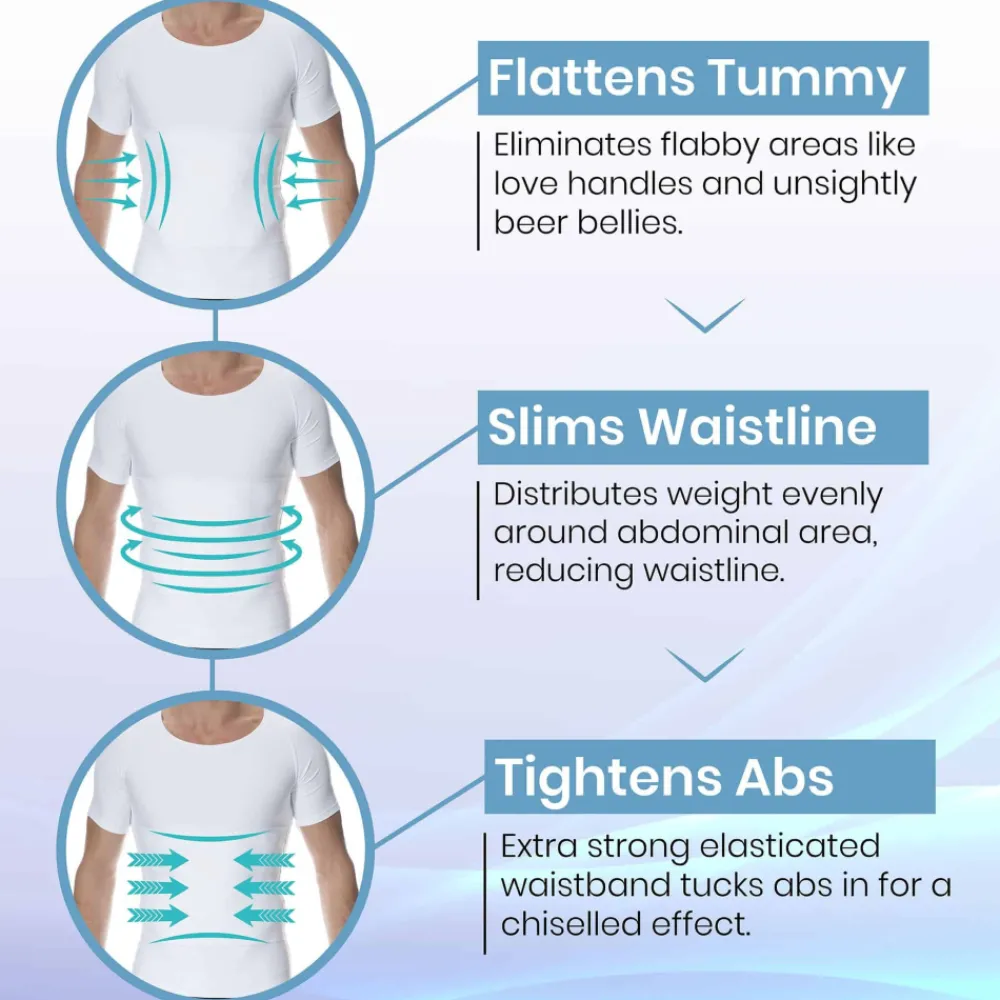 SKU Ventre Plat|T-Shirts-T-Shirt Compression Ferme Blanc