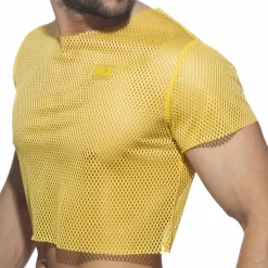 Addicted Tenues Sexy|T-Shirts-T-Shirt Crop Mesh Jaune