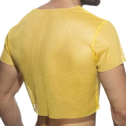 Addicted Tenues Sexy|T-Shirts-T-Shirt Crop Mesh Jaune