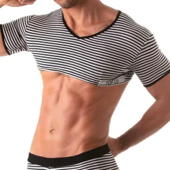 TOF Paris T-Shirts-T-Shirt Crop Sailor Noir