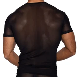 Bike Tenues Sexy|T-Shirts-T-Shirt en Mesh Noir