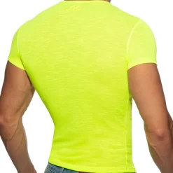 Addicted T-Shirts-T-Shirt Flame Jaune Fluo