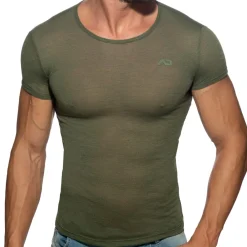 Addicted T-Shirts-T-Shirt Flame Vert Kaki