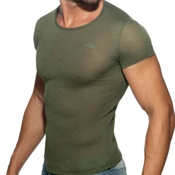 Addicted T-Shirts-T-Shirt Flame Vert Kaki