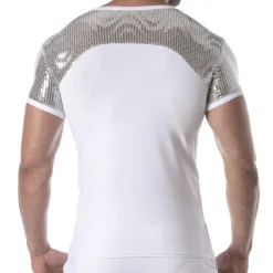 TOF Paris Tenues Sexy|T-Shirts-T-Shirt Glitter Blanc - Argent