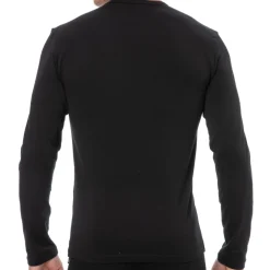 Emporio Armani T-Shirts-T-Shirt Manches Longues Bold Monogram Coton Noir