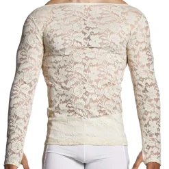 Modus Vivendi T-Shirts-T-Shirt Manches Longues Dentelle Florale Ivoire