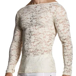 Modus Vivendi T-Shirts-T-Shirt Manches Longues Dentelle Florale Ivoire