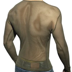 ES Collection Tenues Sexy|T-Shirts-T-Shirt Manches Longues Mesh Kaki