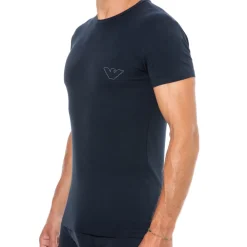 Emporio Armani T-Shirts-T-Shirt Megalogo Coton Marine
