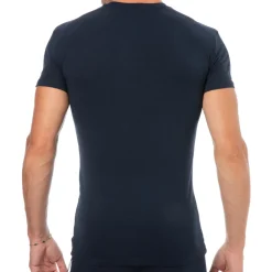 Emporio Armani T-Shirts-T-Shirt Megalogo Coton Marine