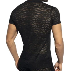 ES Collection Chemises / Polos-T-Shirt Polo Col V Spider Noir