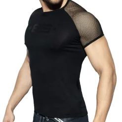 ES Collection T-Shirts-T-Shirt Raglan Mesh Noir