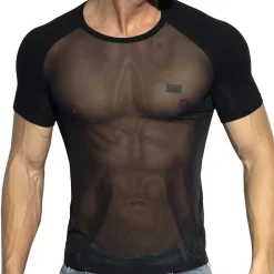 ES Collection Tenues Sexy|T-Shirts-T-Shirt Raglan Net Noir