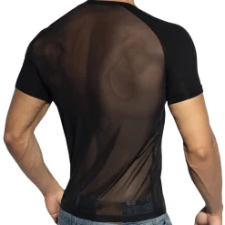 ES Collection Tenues Sexy|T-Shirts-T-Shirt Raglan Net Noir