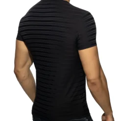 Addicted Tenues Sexy|T-Shirts-T-Shirt Rayé Noir