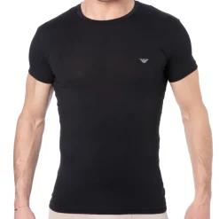 Emporio Armani T-Shirts-T-Shirt Shiny Logoband Noir
