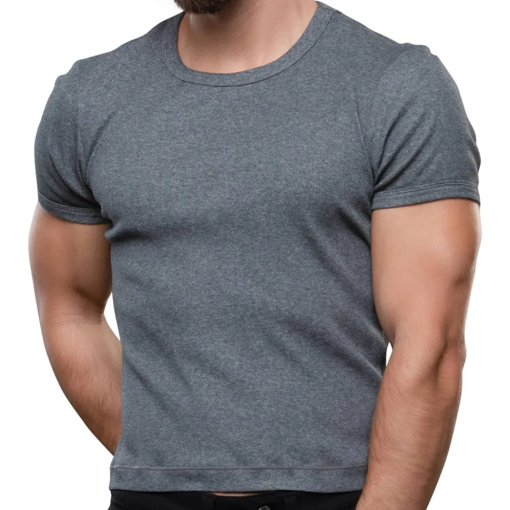 Andrew Christian T-Shirts-T-Shirt Shorty Chic Anthracite