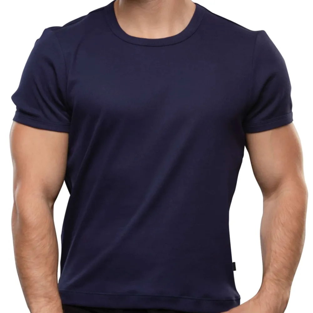 Andrew Christian T-Shirts-T-Shirt Shorty Chic Bleu Marine