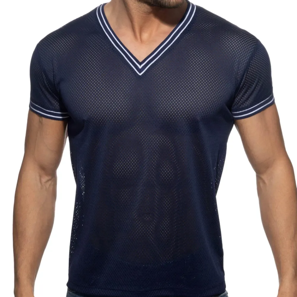 Addicted T-Shirts-T-Shirt Slam Mesh Bleu Marine