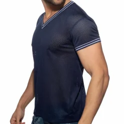 Addicted T-Shirts-T-Shirt Slam Mesh Bleu Marine