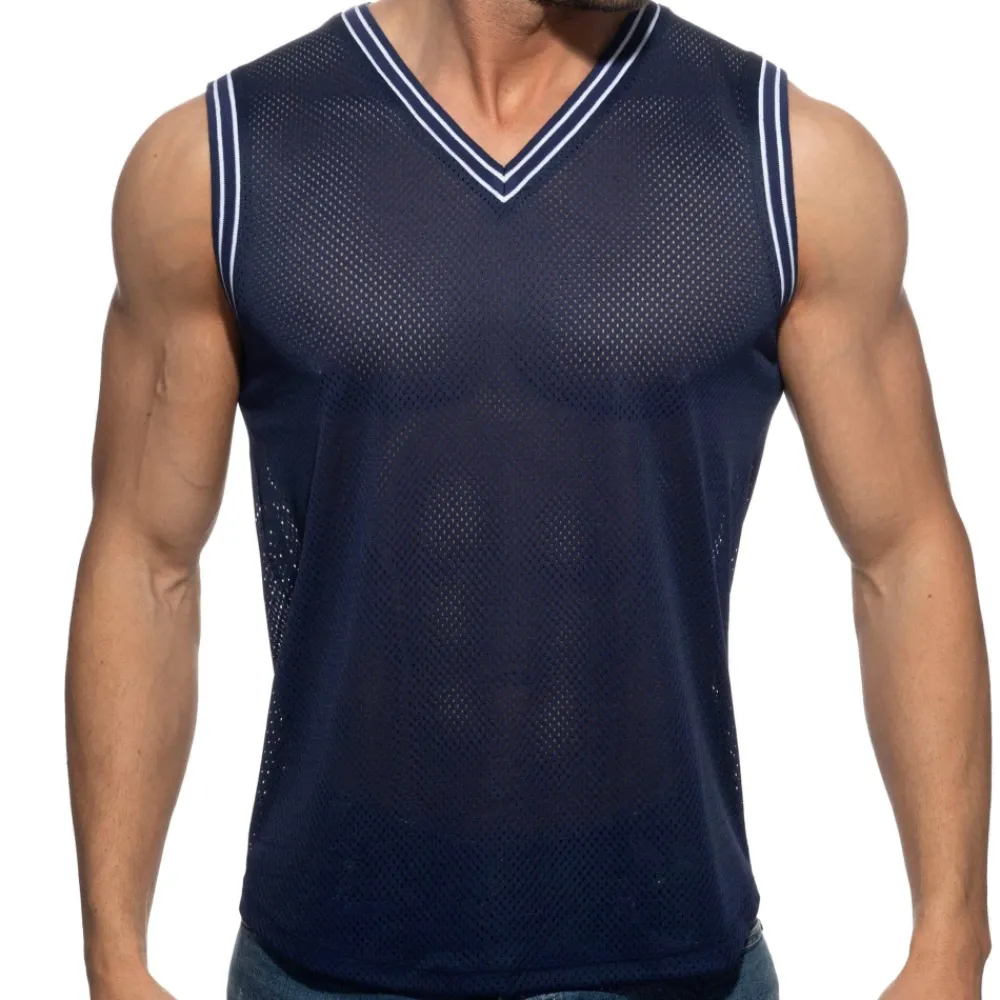 Addicted T-Shirts-T-Shirt Slam Mesh Bleu Marine