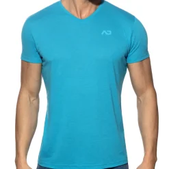 Addicted T-Shirts-T-Shirt V-Neck Basic Turquoise