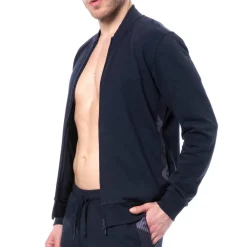 Emporio Armani Hauts|Sweatshirts / Vestes-Veste Basic Terry Bleu Marine