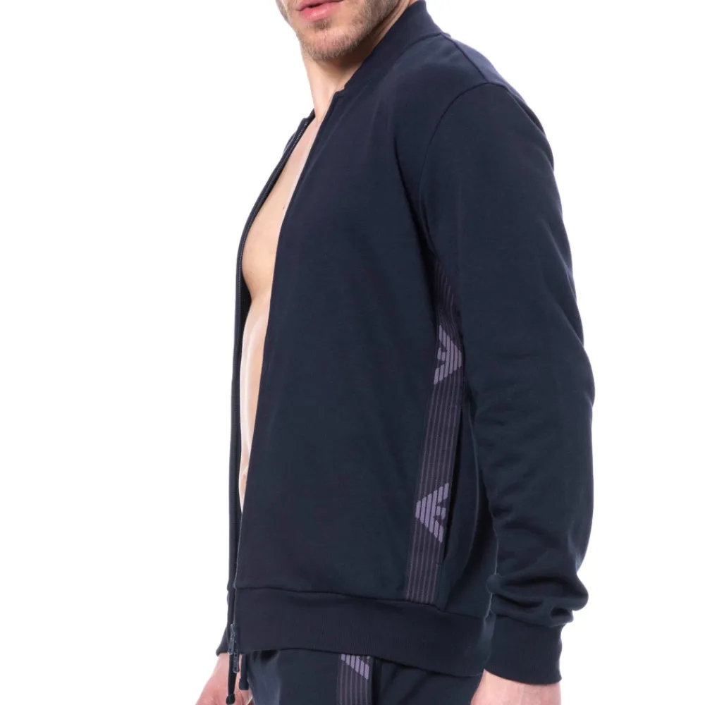 Emporio Armani Hauts|Sweatshirts / Vestes-Veste Basic Terry Bleu Marine