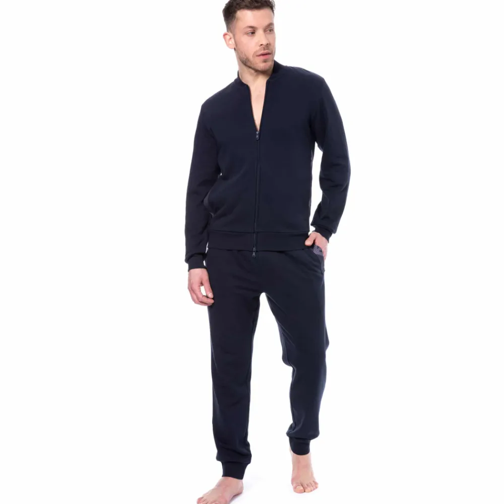 Emporio Armani Hauts|Sweatshirts / Vestes-Veste Basic Terry Bleu Marine