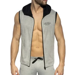 ES Collection Sweatshirts / Vestes-Veste Sport à Capuche First Class Gris Chiné