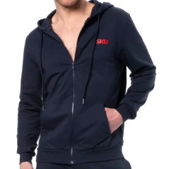 SKU Hauts|Sweatshirts / Vestes-Veste Sport Coton Bleu Marine