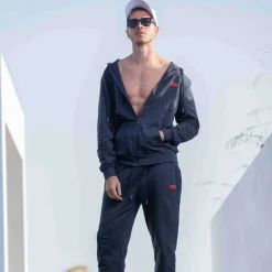 SKU Hauts|Sweatshirts / Vestes-Veste Sport Coton Bleu Marine